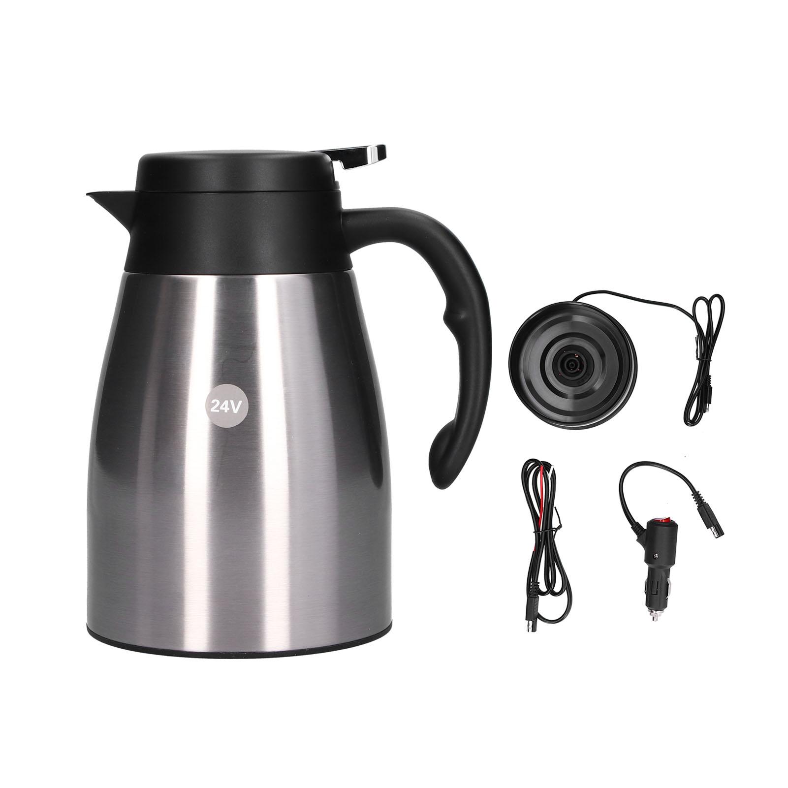 

24В 1200мл Автомобильный чайник-подогреватель воды с базой Портативный электрический чайник из нержавеющей стали для грузовика