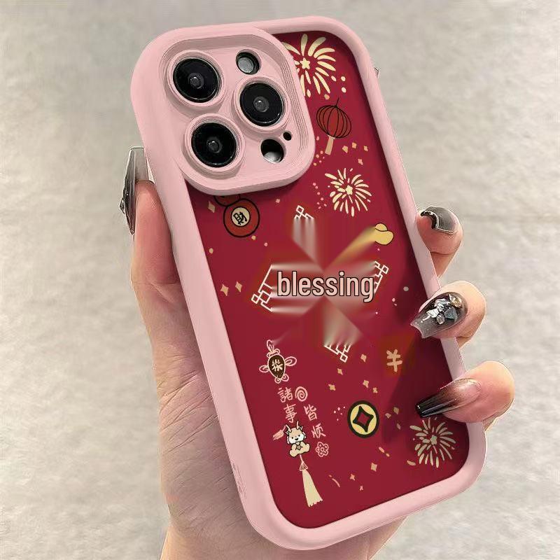 Festive Fu Character Phone Case for iPhone 13/14/15 Pro/16 Pro Max/17