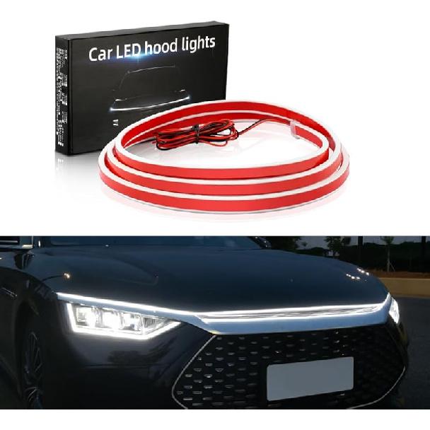 1797 Светодиодная полоса для подсветки капота Автомобильный Грузовик Наружное освещение Дневные ходовые огни Световая полоса 71 дюйм Белый Водонепроницаемый Решетка Динамическое сканирование Запуск 12 В белый