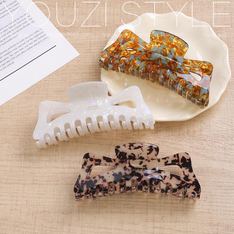 2025 Elegant Faux Acetate Bowknot Hair Clip: Large Shark Clip for Stylish Hair Buns