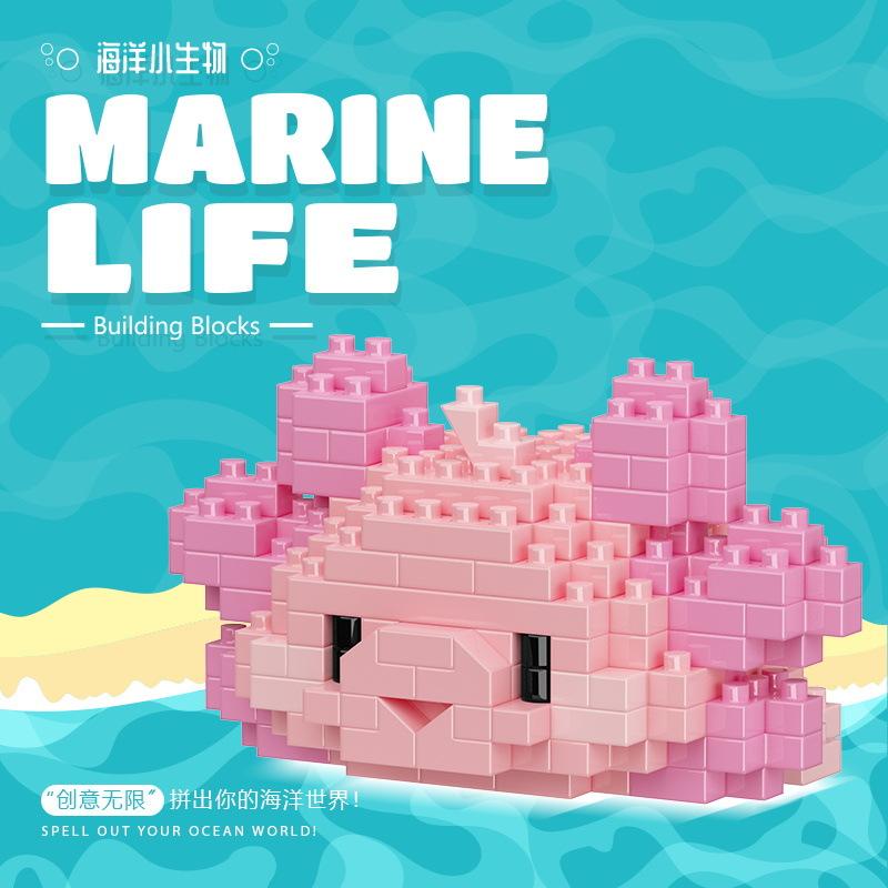 Penguin Sea Animals 3d Constructor Model Building Set Fish Mini Bricks Building Blocks Toy for Children Girls 7 to 10 Year Gifts