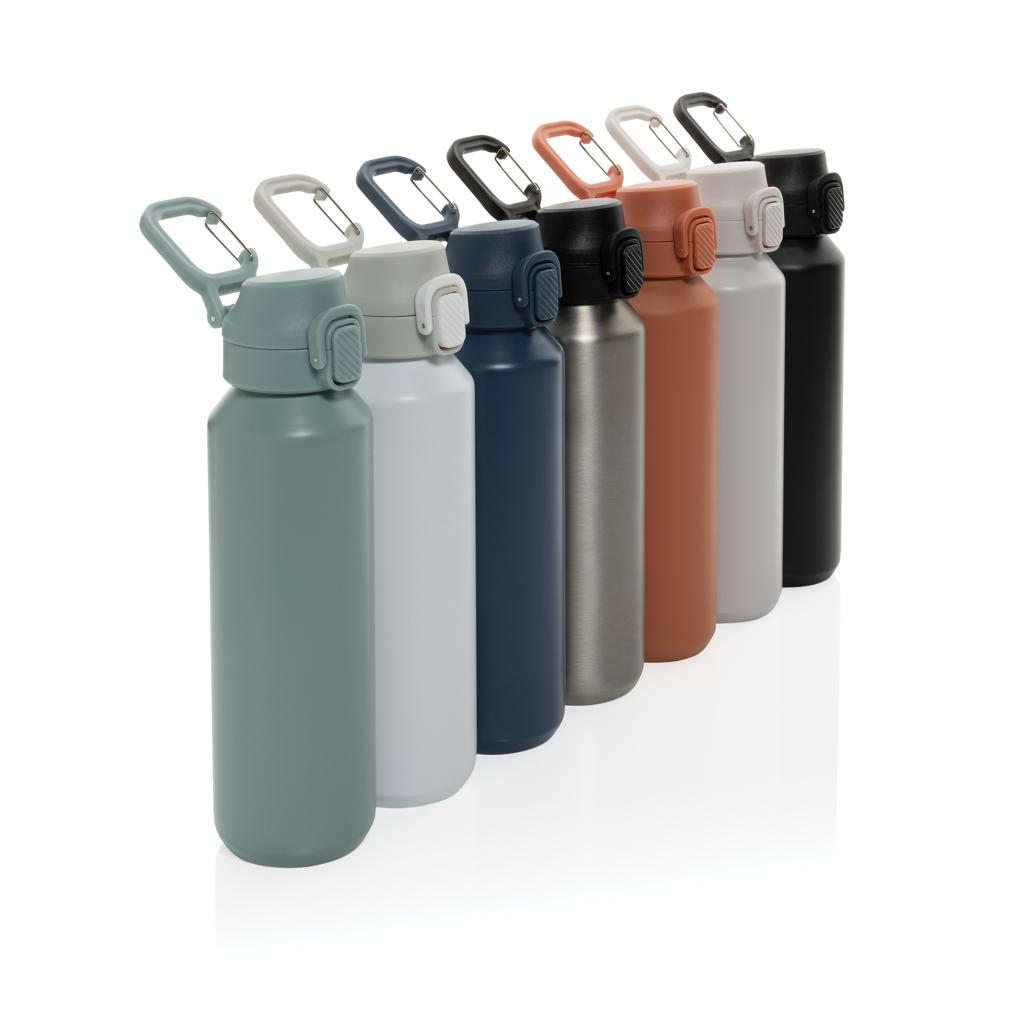 XD Collection Bouteille de sport 600 ml en acier inoxydable recyclé avec verrouillage