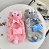 Flannel Dog Costume Small Medium Dogs Winter Warm Rainbow Bunny Outfit Pet Clothing Set