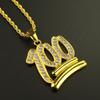 Men Hip Hop Twist Chain Rhinestone Number 100 Pendant Necklace Street Jewelry