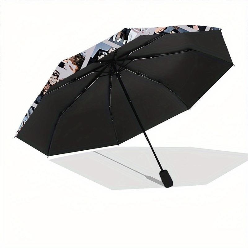 1pc One Direction Automatic Open/Close Umbrella, Portable 3-Fold Compact Umbrella for Men & Women, Perfect Gift for Birthday124