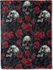 Gothic Skull Rose Throw Blanket Romantic Elegant Pattern Blankets for Couch Bedroom Living Room Indoor Decor, Lightweight Soft