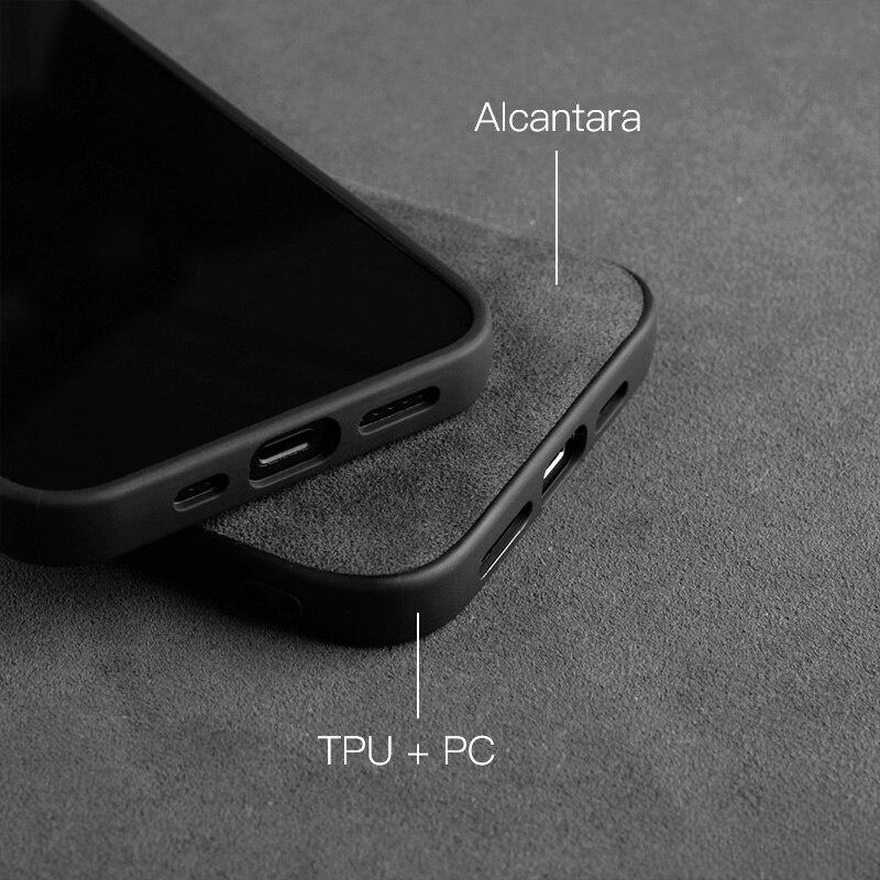 Θήκη Κινητού Αλκαντάρα Μονόχρωμη για IPhone 17 Pro Max 17air 16 Pro 16E 15 Plus 14 13 12 Mini 11 XS XR Σουέτ Δέρμα Σκληρό Κάλυμμα