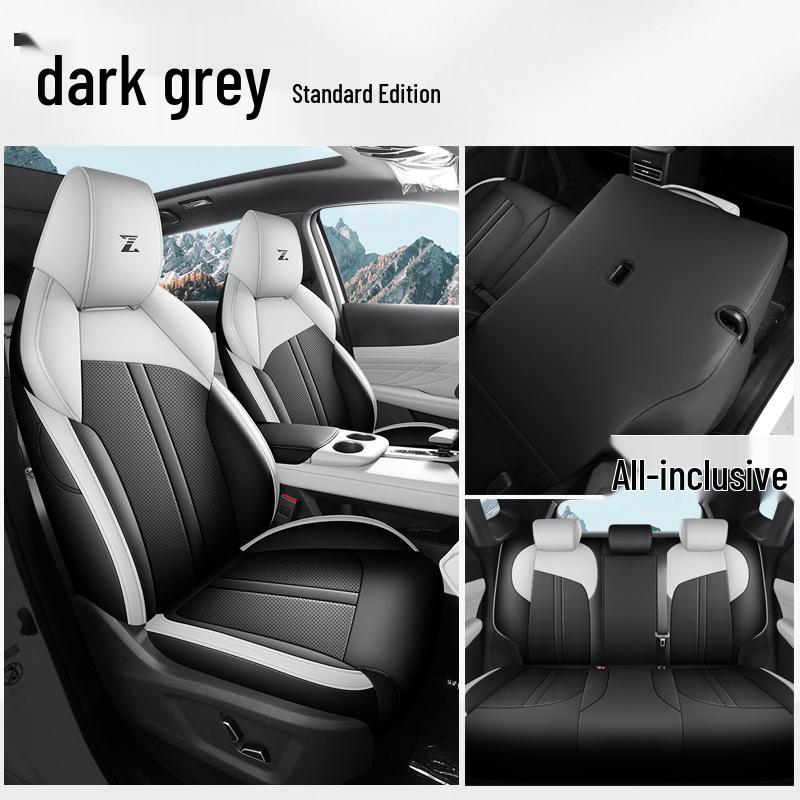 UNI-Z Car Seat Cushion Set: New Model, Premium Leather, Universal Fit for All Seasons