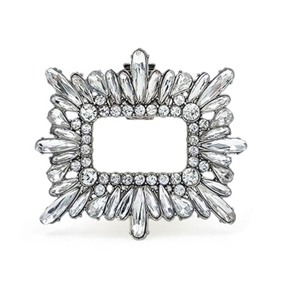 Wedding Bride Shoe Decorations Clip Glass Crystal High Heel Flower Charm Buckle Removable Rhinestone Buckle Decorative Women