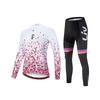 Herbst Langarm Atmungsaktives Radsportanzug Set Damen Fahrradtrikot Schnelltrocknend Outdoor Sportbekleidung Radsport Trägerhose Fahrradhemd