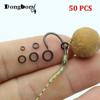 50pcs Carp Fishing Accessory Rig Rings 2.0mm 3.1mm 3.7mm 4.4mm 5.3mm Blowback Rig Ring Round Matt BlackRig Ringen