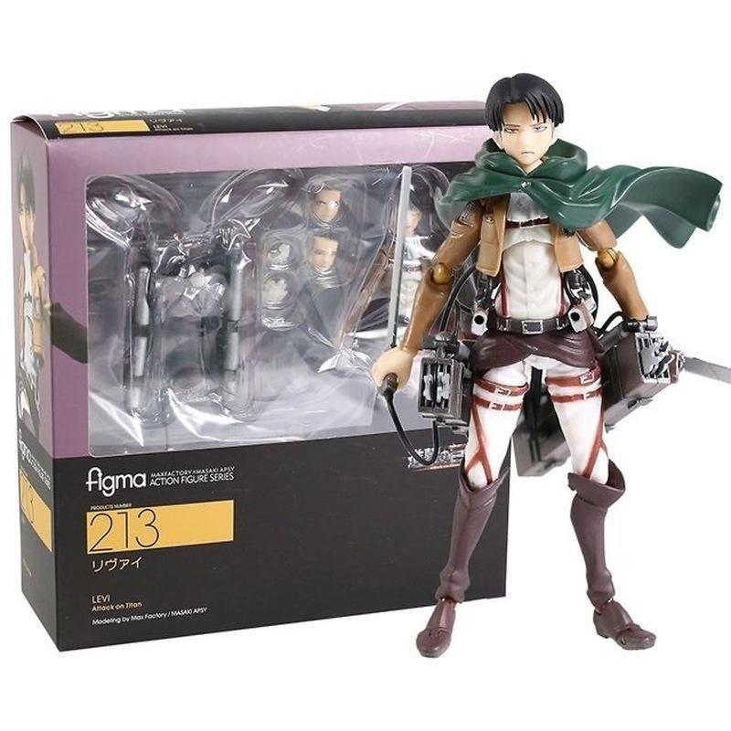 New In Stock Attack on Titan Figma Handheld Mobile Doll Liwei Allen Captain Mikasa Collectable Action Figure Toy Gift Premium Quality