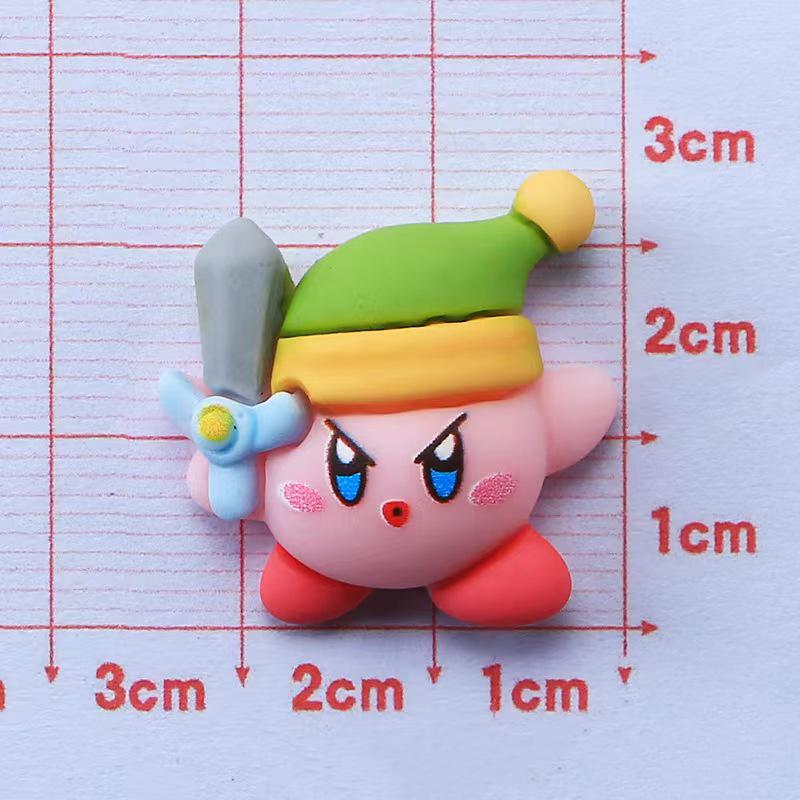 8Pcs/Set Cartoon Cute Anime Figure Mini Star Kirby Ear Studs Hairpin Nail Decoration Water Cup Case Resin DIY Accessories