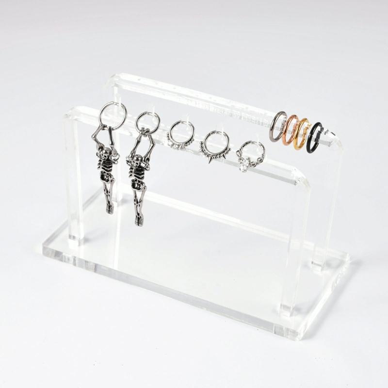 Clear Acrylic Jewelry Rack Needle-style Ear Nail Earring Shelf Earrings Display Board Necklace Display Rack for Women
