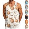 Herren Freizeit Hawaiian Print Outdoor Sport Tanktop Ärmellos Rundhals Sommer Strandkleidung Fitnessstudio Workout Shirt