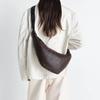 Lemaire Croissant Cow Leather Shoulder Bag Medium Women's Dark Chocolate BG0208-LL0137-BR490