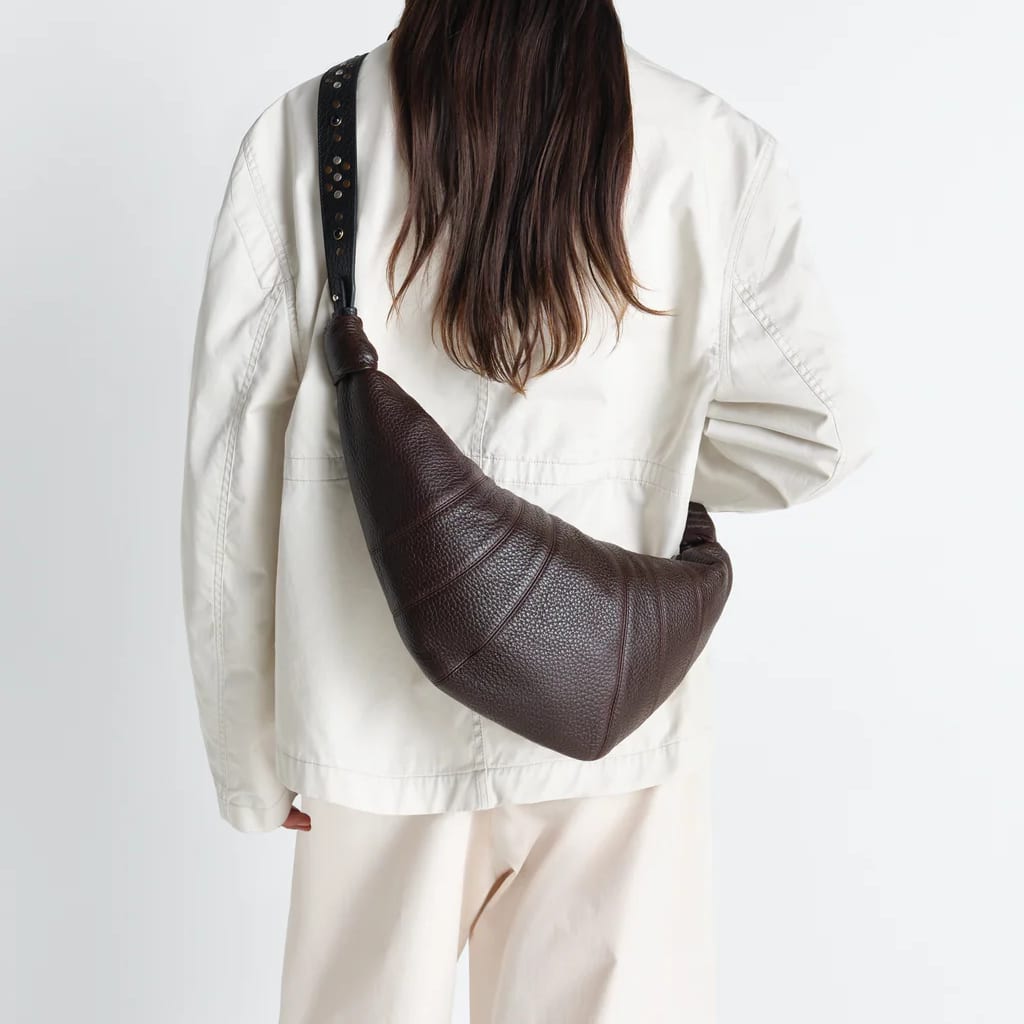 Lemaire Croissant Cow Leather Shoulder Bag Medium Women's Dark Chocolate BG0208-LL0137-BR490