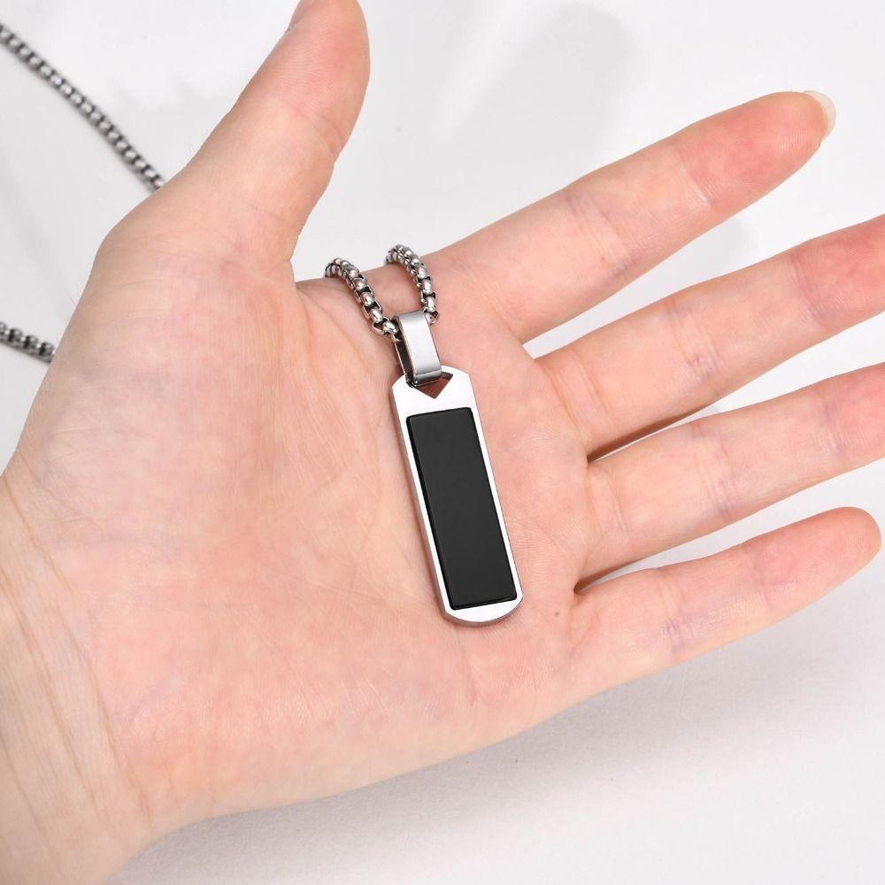 Módní přívěsek z lapisu lazuli Minimalistický nerezový náhrdelník Módní náhrdelník s přívěskem Muži