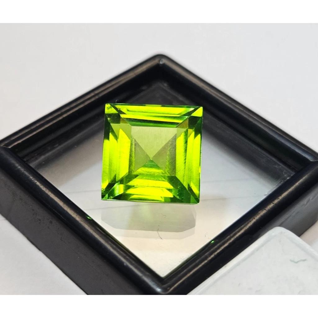 Green Peridot Princess Cut 11 Ct Stunning Certified Loose Gemstone