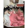 Kumikumi Basic Style Solid Color Sanding Warm Tank Tops Vest Women's Clothing Fall Slim Fit Thin Band Chest Pad Tops