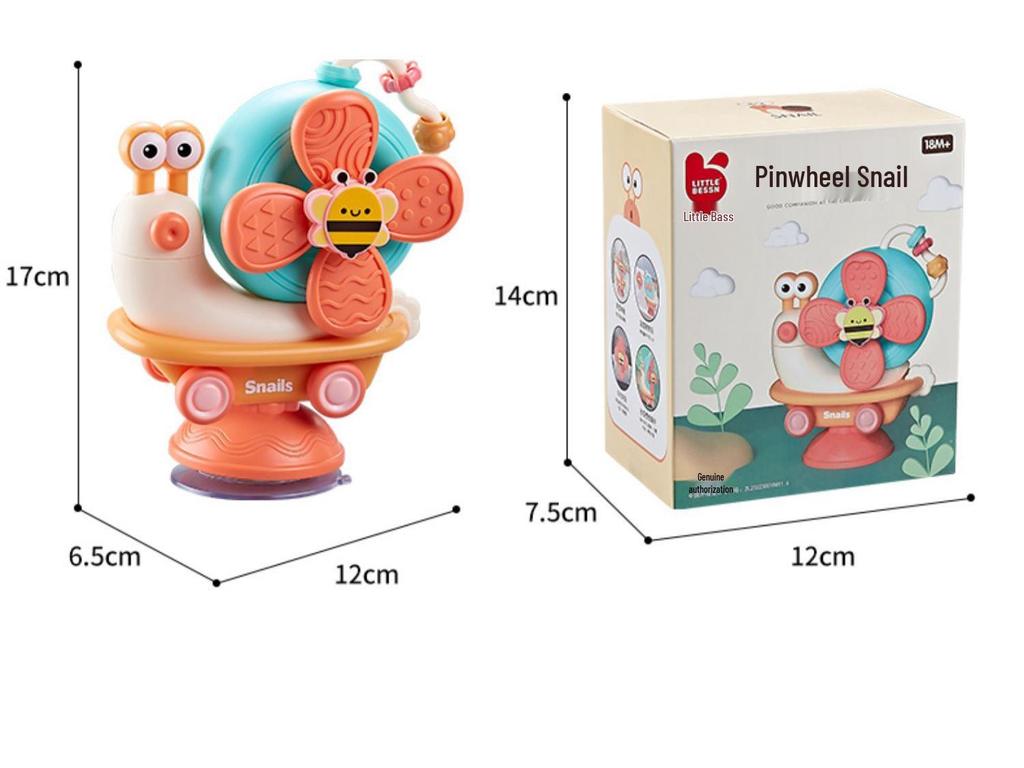 Children's Teething Rattle: Pinwheel Spinner with Suction for High Chair, Ages 0-3