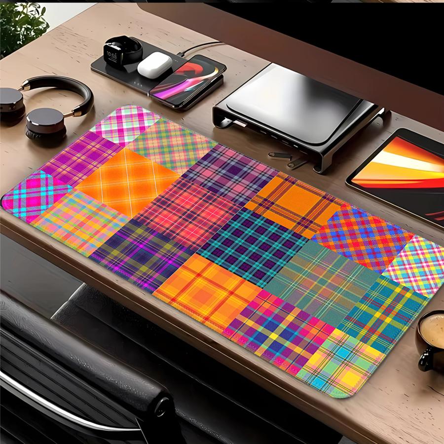 Multicolored Plaid Pattern rubber Mouse Pad Desk accessories office Pad Computer Laptop Pad Keyboard Mouse Pad Game Console Pad