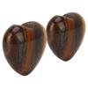 2pcs Tigerite Stone Heart Shape Shiny Gloss Exquisite Smooth Decorative Stone for Rockery Flower Pots Fish Tank 3cm