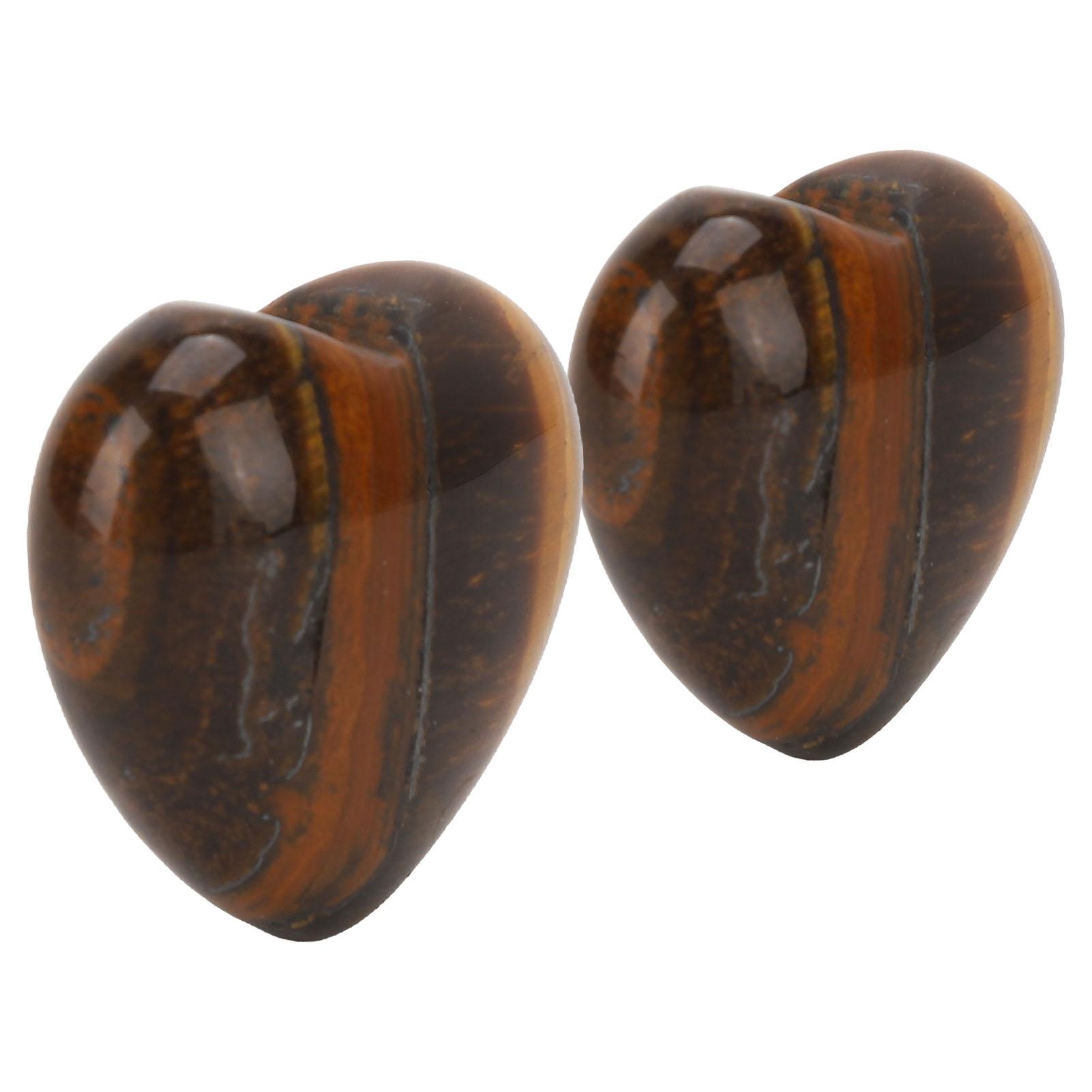 

2 шт. Камень тигровый глаз в форме сердца, блестящий, изысканный, гладкий, декоративный камень для альпинария, цветочных горшков, аквариума, 3 см