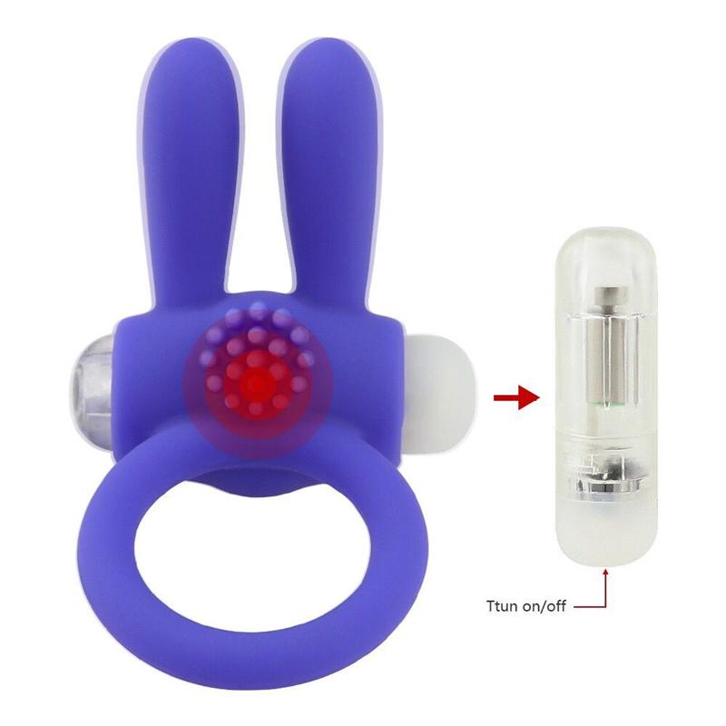 Male Silicone Rabbit Penis Ring Vibrator Cock Rings Delay Enlargement Clitoral Stimulator Vagina Adult Sex Toys For Men