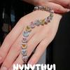 Nvnvacc Heart Tip Fritillary Love Gemstone Ring Haute Couture Jewelry, Heart Sparkling Pearl Earrings Set