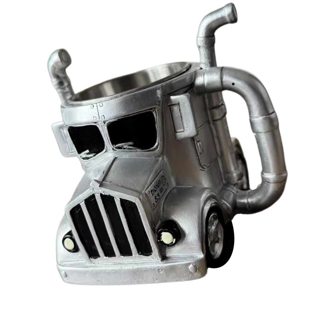 Unique Truck Coffee Mug Handcrafts Resins Semi Truck Shape Coffee Cup for Home Desktop Decoration and Trucker Gift