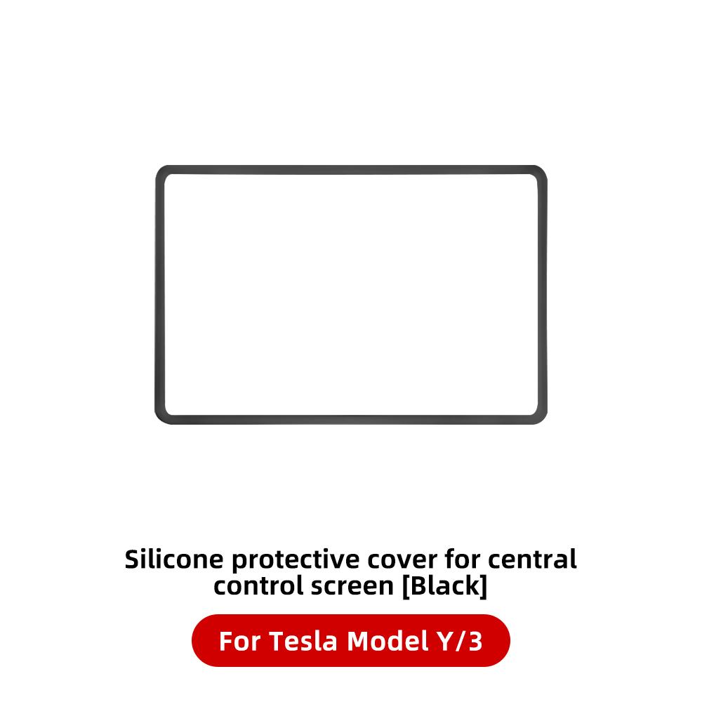 YZ For Tesla Model 3 Y Silicone Protective Trim Cover Central Control Navigation Screen Protector Frame Tesla Car Accessories