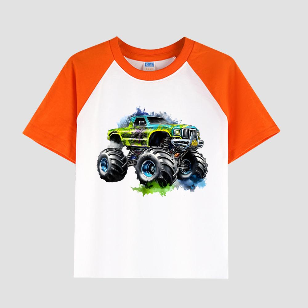 

Детская футболка с коротким рукавом, вставным плечом, круглым вырезом, хлопковая ткань, стильный повседневный топ для мальчиков на лето 130cm