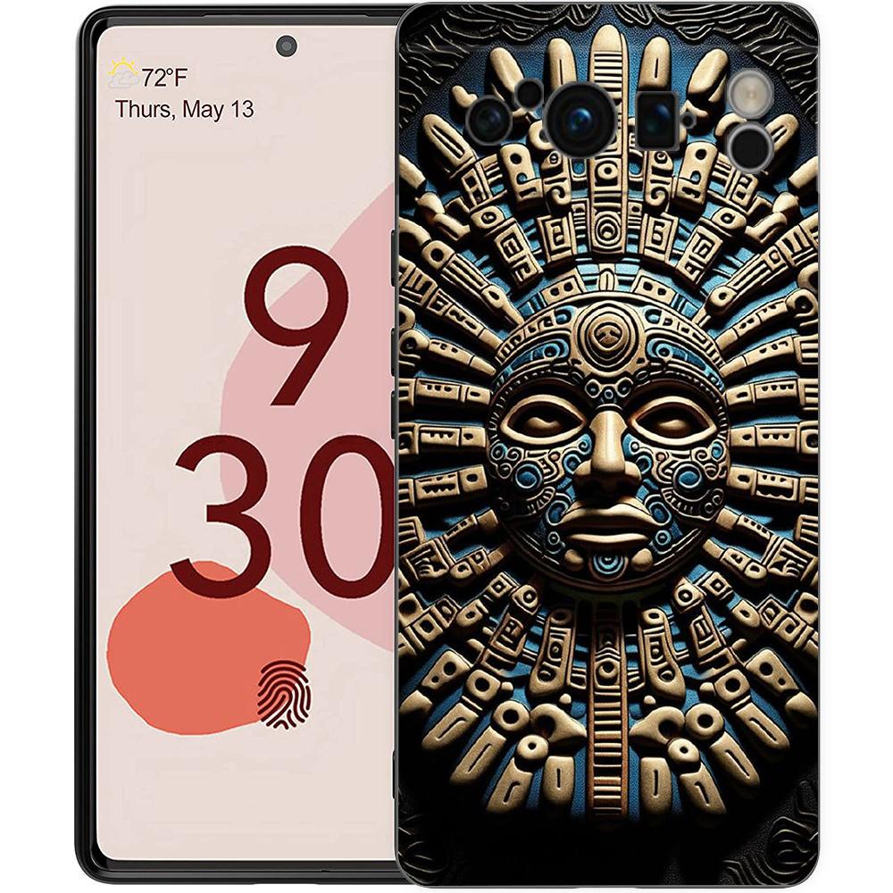 

Phone Case Cover for Google Pixel 10 9 8 7 6 7A 6A Pro Shockproof Soft TPU 10 9 Pro XL Shell Capas Fundas Vintage Totem Painting Pixel 6