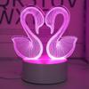 1PC Swan 3D Night Light, USB Monochrome Pink Desk Lamp, Christmas Gift Light, Home Bedroom Decoration, Atmosphere Light