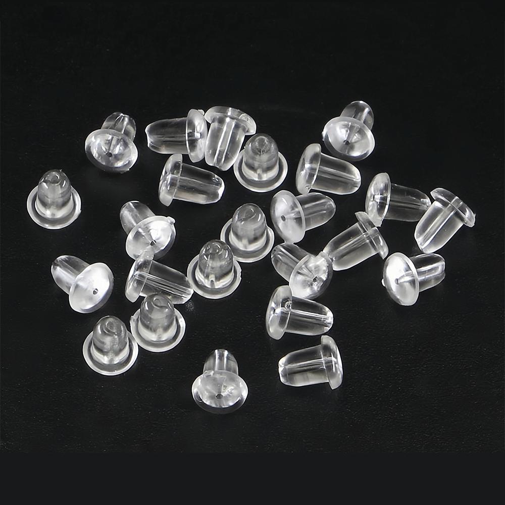 200-400Pcs Rubber Earring Backs Silicone Round Ear Plug Blocked Caps Earrings Back Stoppers for DIY Earrings Jewelry Making