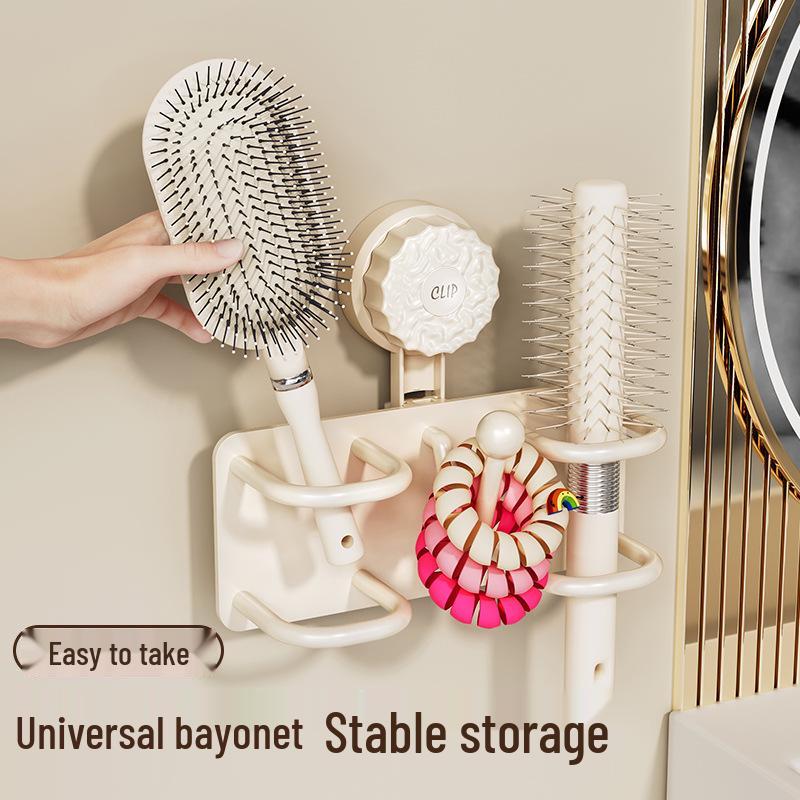 Wall-Mounted No-Drill Bathroom Comb Storage Box