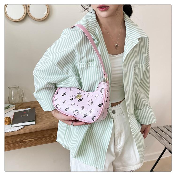 Cute Kawaii Print Handbag Trendy Women Shoulder Bag Stylish Armpit Purse