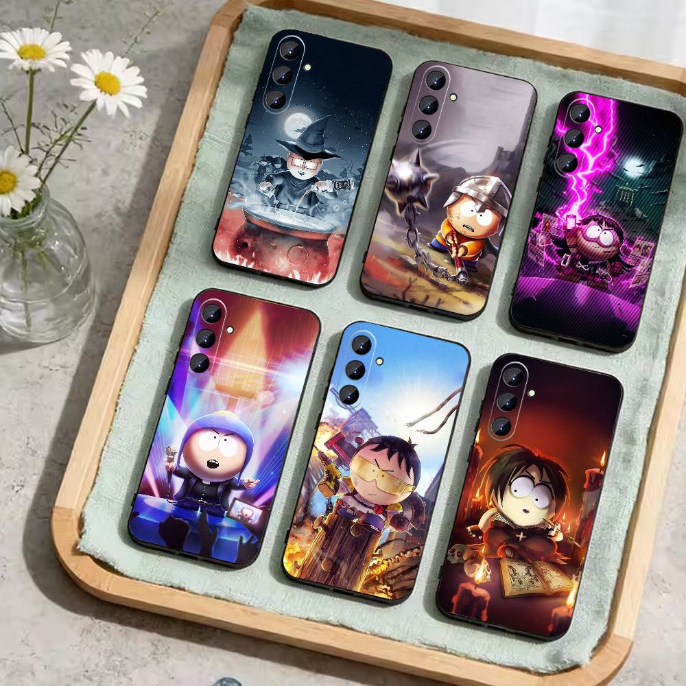 H-South P-Park Cartoon Phone Case For Samsung Galaxy A73,A21s,A22,A31,A52,A53,A71,A41Soft Black Shell