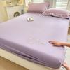 Washed embroidered fitted sheet three-piece set bed partition and non-slip all-inclusive mattress protective cover