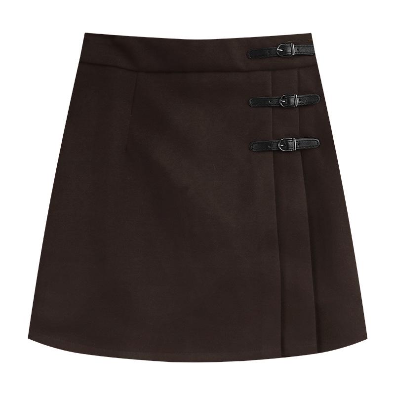 Stylish Retro Plaid Wool Mini Skirt for Plus Size Women - Korean Trendy Design