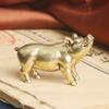 Exquisite Mini Pig Sculpture Cute Miniature Pig Statue Solid Brass Pig Figurines  Home Office Decor