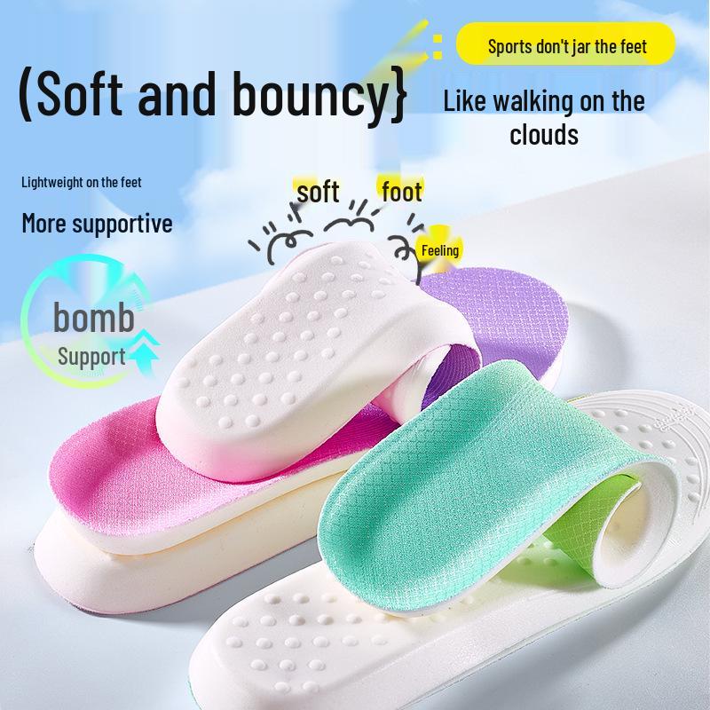 Unisex Breathable Non-Slip PU Insoles: Sweat-Absorbing, Deodorizing, Thickened, Shock-Absorbing, Soft "Stepping on Clouds" Feel, Cuttable Fit.