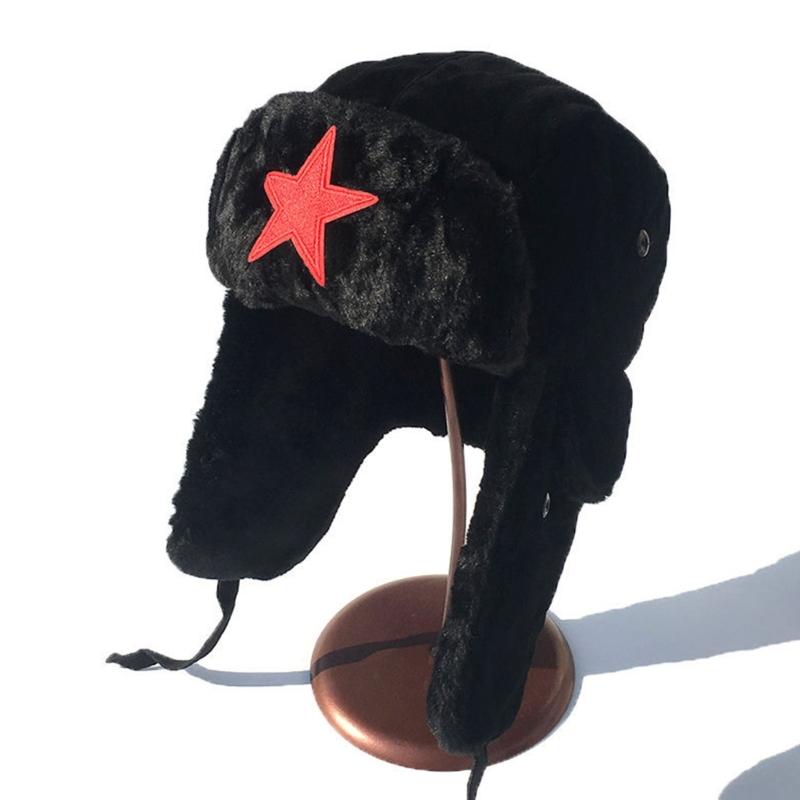 Russian Hat Autumn And Winter with Earflaps Cosplay Hat Winter Picture Props Thick Faux Fur Thicken Bucket Hat