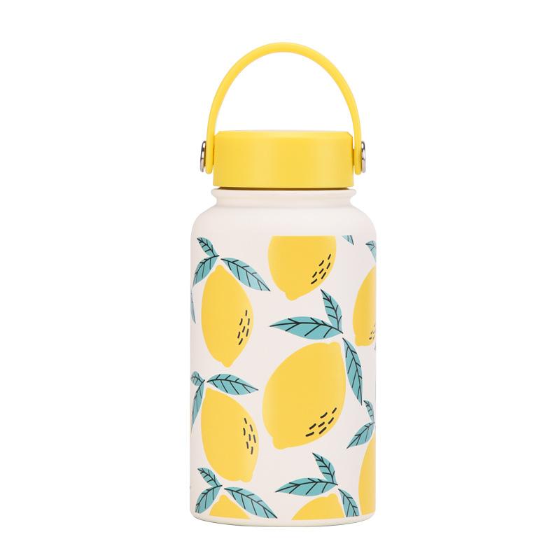 650Ml Thermos Cup Wide Mouth Portable Vacuum Children'S Student Sports Kettle Outdoor Printing Water Cup