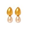 High-End Retro Pearl Drop Earrings - Stainless Steel, French Design, Versatile Women's Accessory