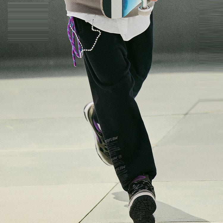 Li Ning CF Su Series Letter Mid Waist Fleece Cuffed Knitted Sports Pants Men Pants Black AKLTB03-1