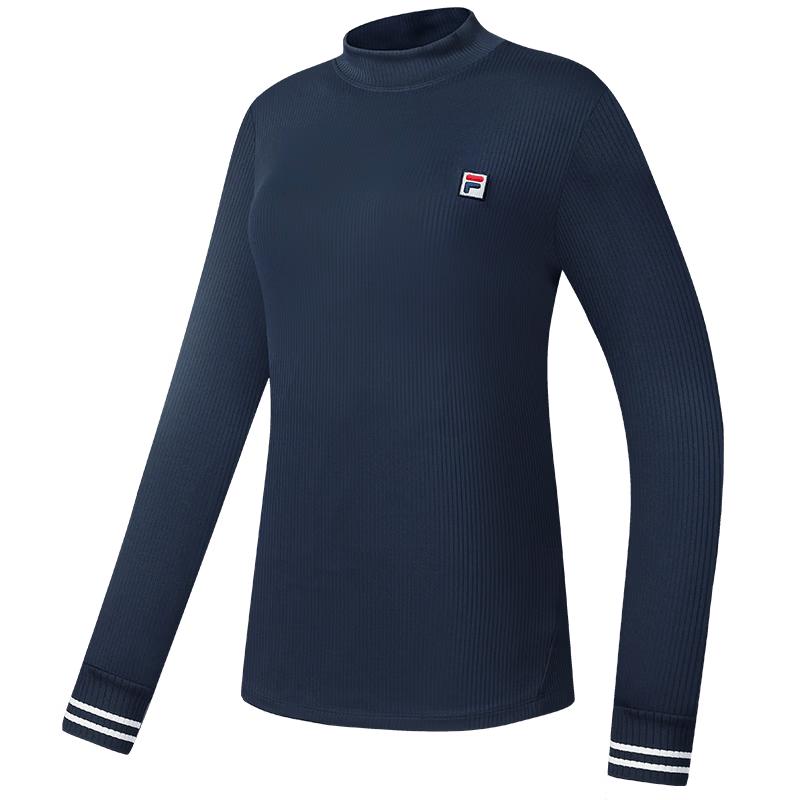 

FILA Women s Slim Fit Mock Neck Knit Long Sleeve Top M