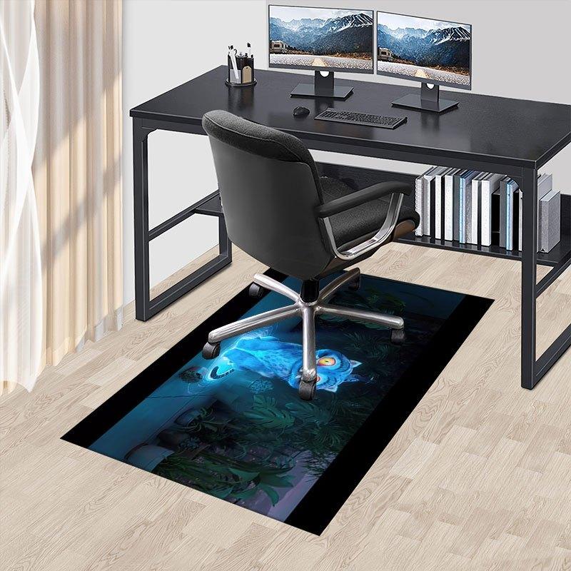 

Blue Tiger Wall Art: Modern Home Decor with Vibrant Wildlife Design Offic Chair Mat, K-pop Theme Carpet, Non-slip, Soft and Durable Leisure 60cm by 90cm