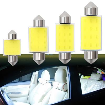 2ks Bílé Cob 12Led stropní kopulovitá světla Lampa na čtení 31mm 36mm 39mm 41mm C5W C10W Auto LED záložní žárovka dveří Zadní žárovky DC 12V Kufr